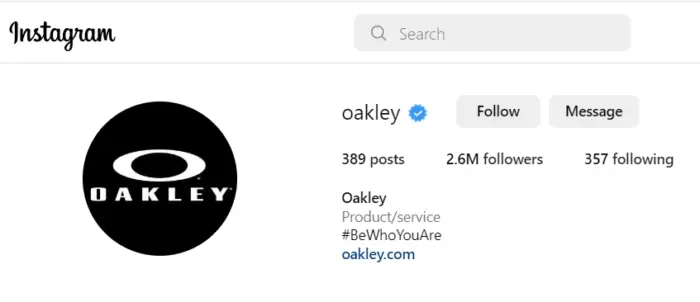popularidad instagram oakley