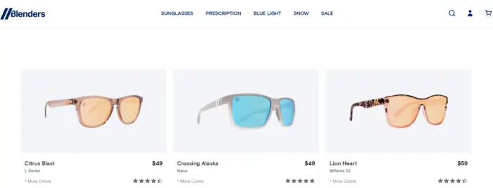 variedad estilos gafas blenders